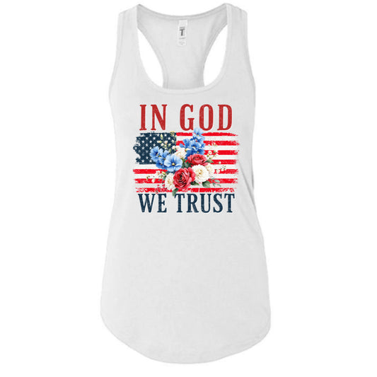In God We Trust w/ Flag (White)