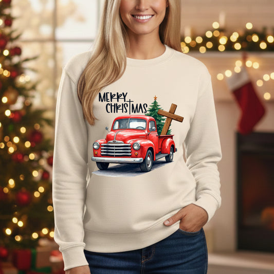 Merry Christmas Red Truck - Sweet Cream Crew