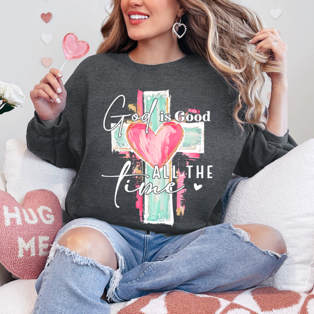 God is Good All the Time - Charcoal Heather Crew