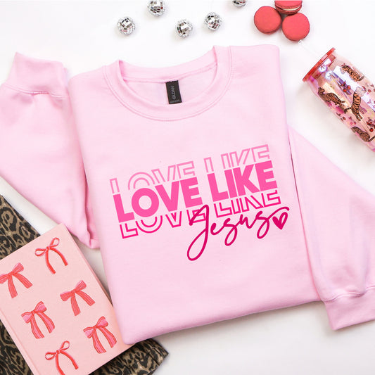Love Like Jesus - Light Pink Crew