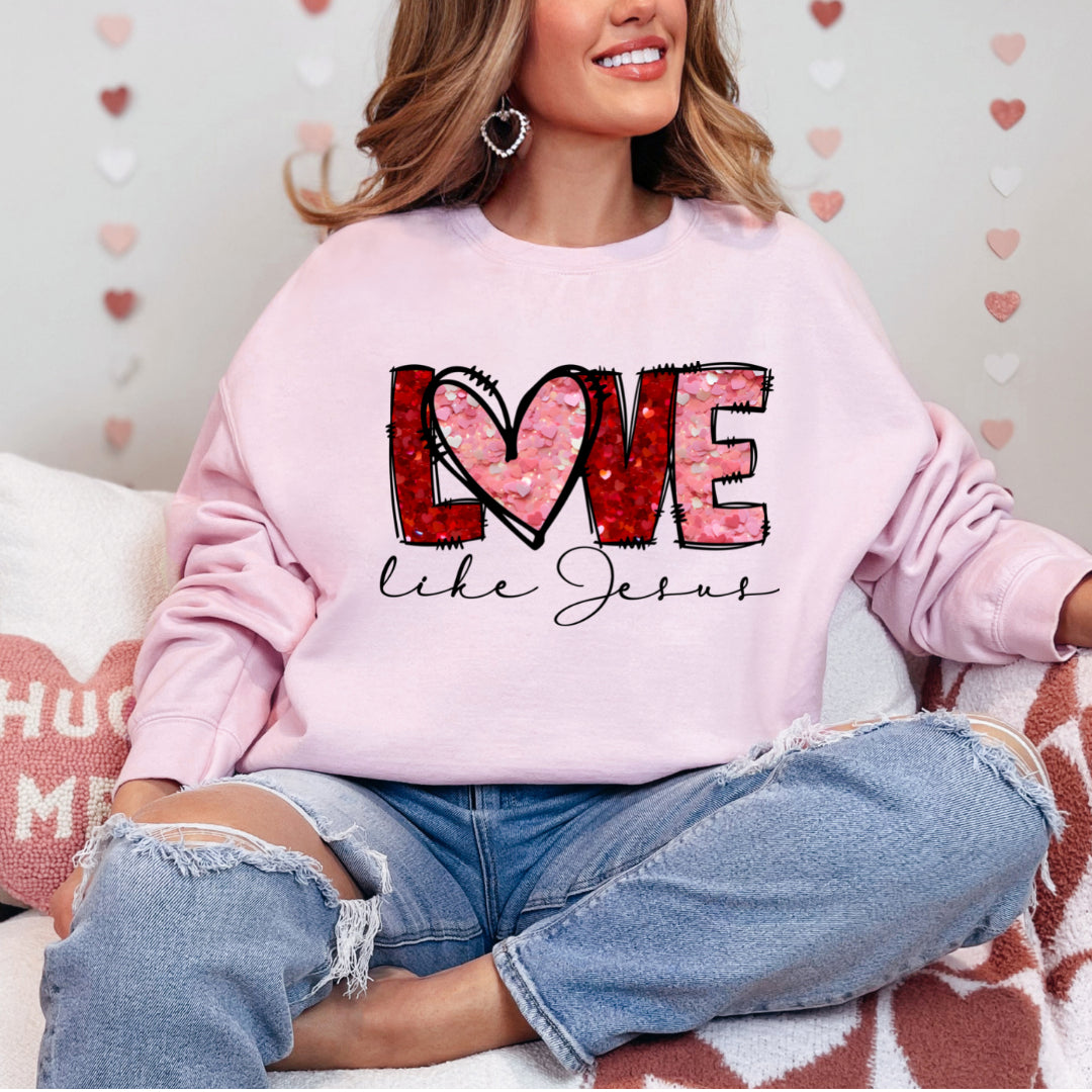 Love Like Jesus - Pale Pink Crew