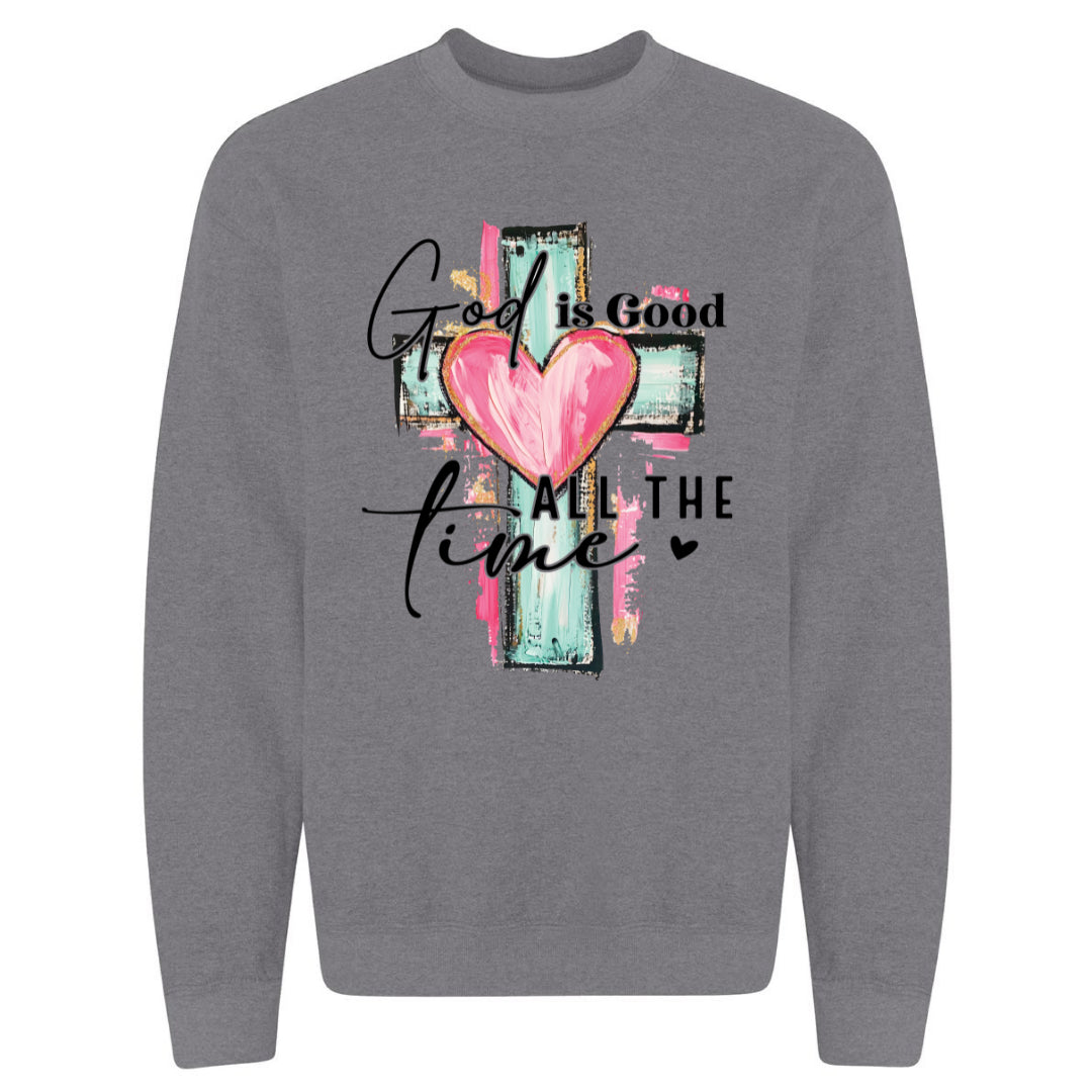 God is Good All the Time - Graphite Heather Crew