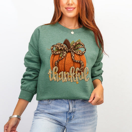 Thankful - Heather Sport Dark Green Crew