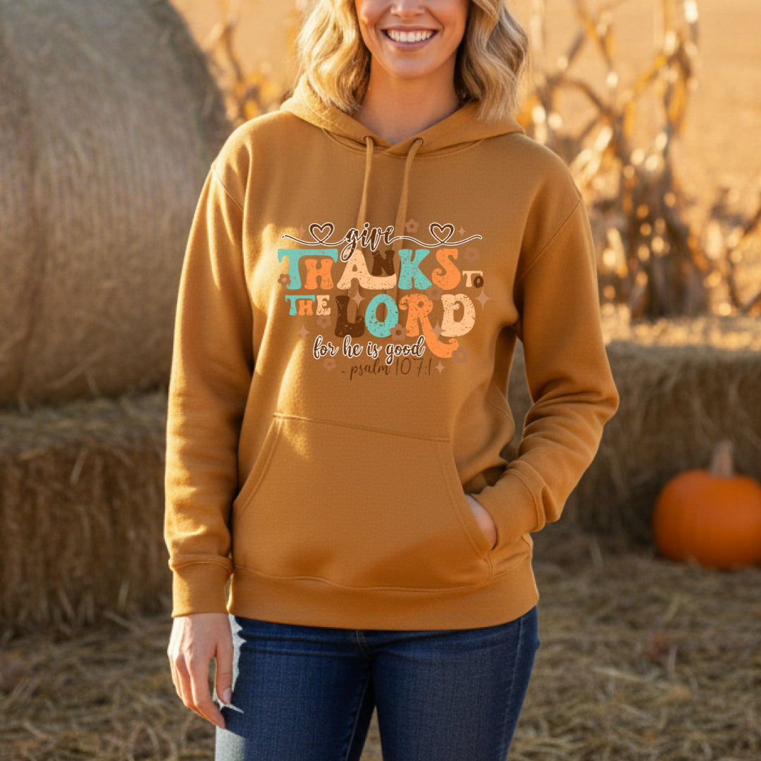 Give Thanks to the Lord - Black Hoodie