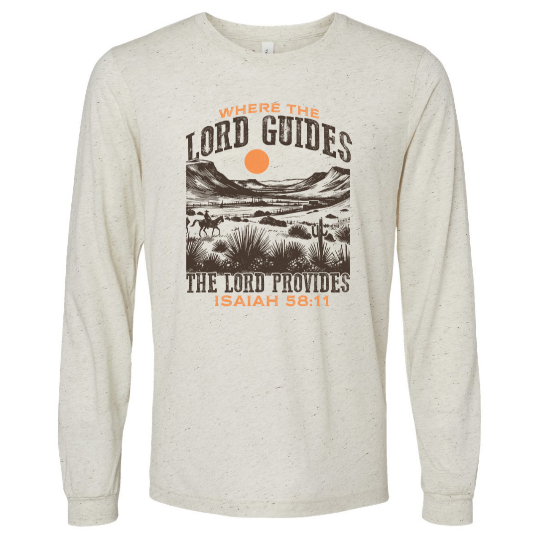 The Lord Provides - Oatmeal Triblend Long Sleeve Tee