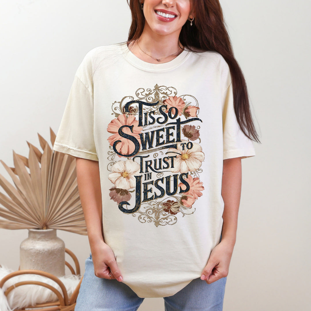 Tis So Sweet to Trust in Jesus - Ivory Tee