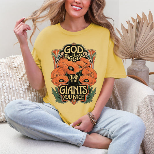 God is Bigger -  Mustard Tee