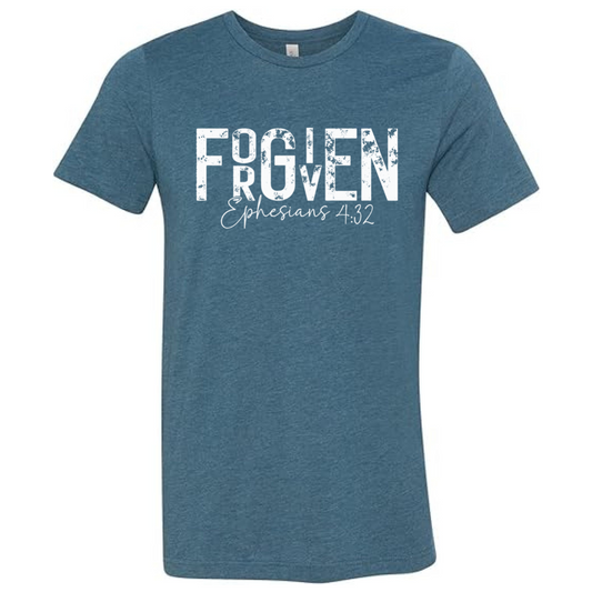 Forgiven - Heather Deep Teal Tee