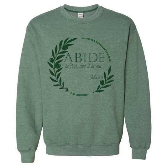 Abide - Heather Dark Green Crew