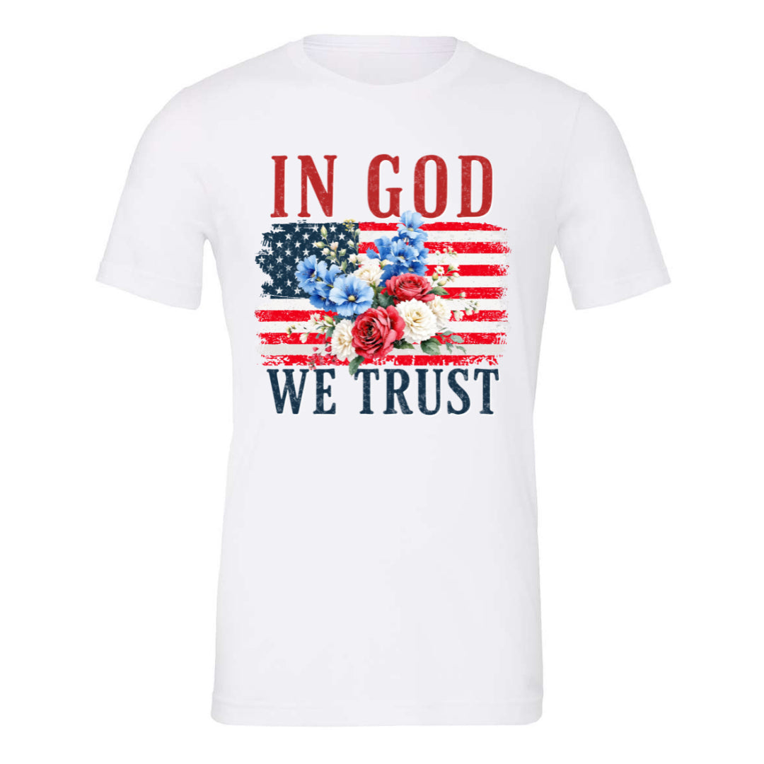 In God We Trust w/ Flag (White)