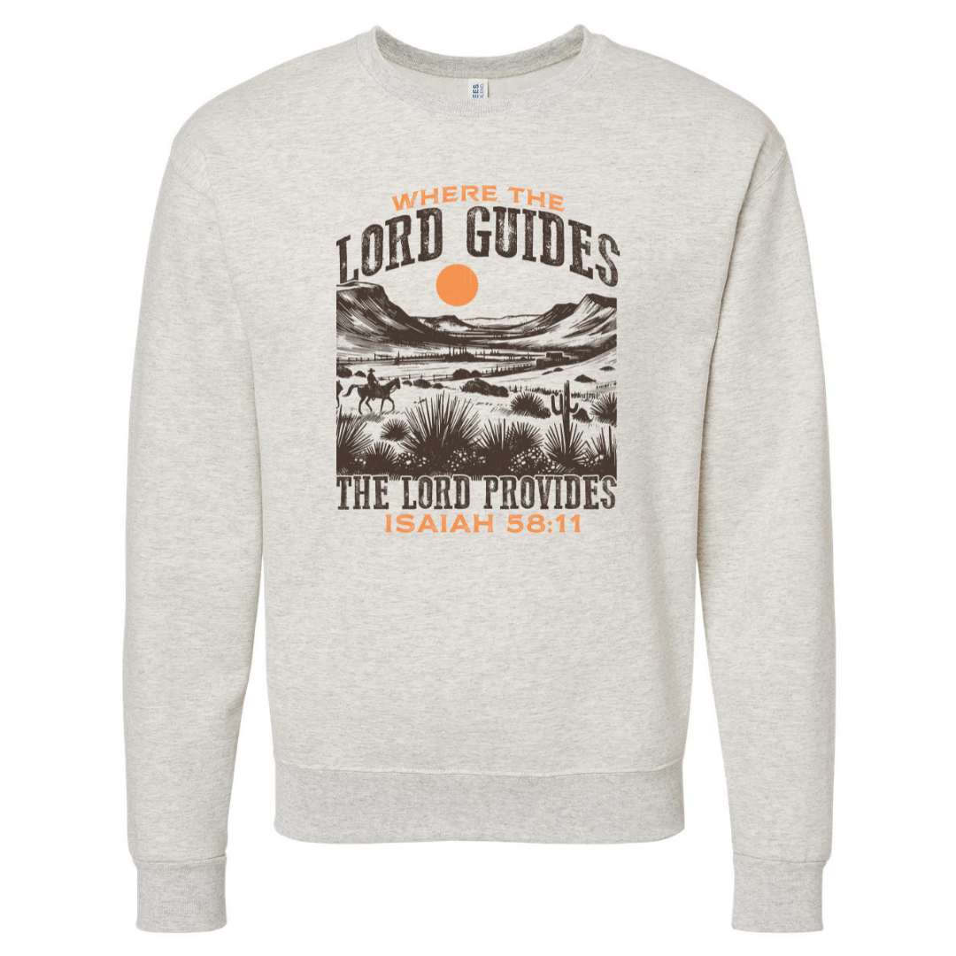 The Lord Provides - Oatmeal Heather Crew