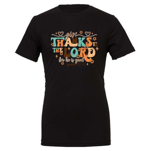 Give Thanks to the Lord - Black Tee