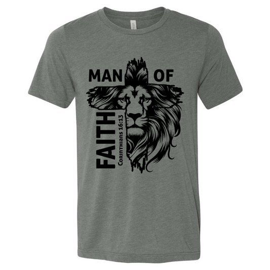 Man of Faith - Deep Heather Tee