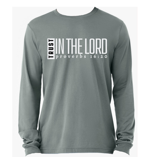 Trust in the Lord - Heather Blue Storm Long Sleeve Tee