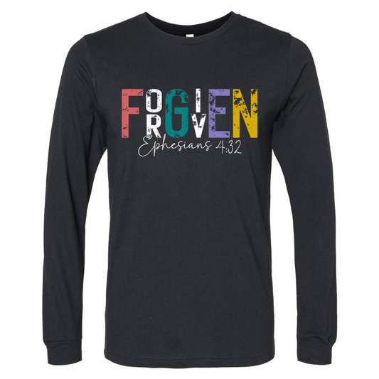 Forgiven - Black Long Sleeve Tee