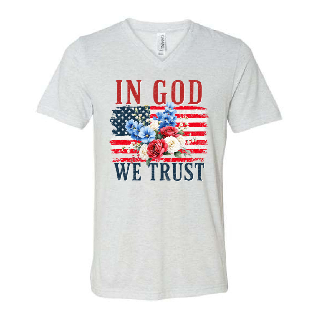 In God We Trust w/ Flag (White)