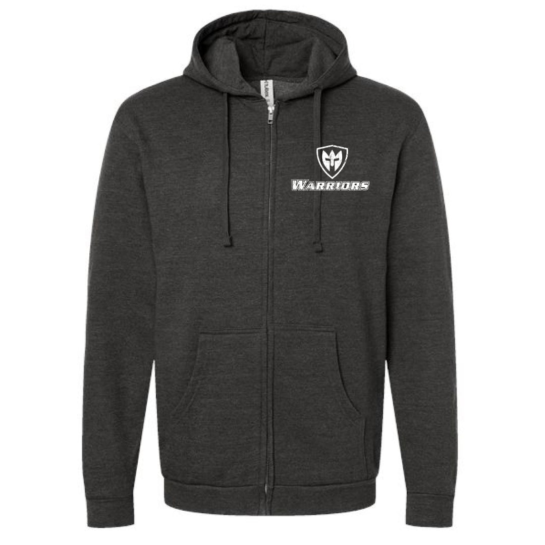 Adult Warrior Full-Zip Hooded Sweatshirt (multiple options)