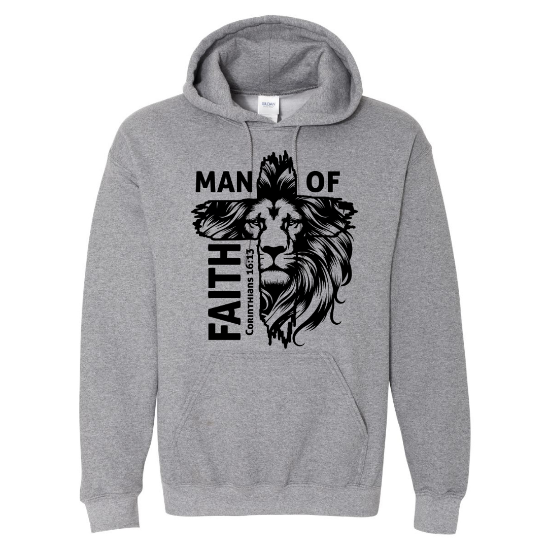 Man of Faith - Graphite Heather Hoodie