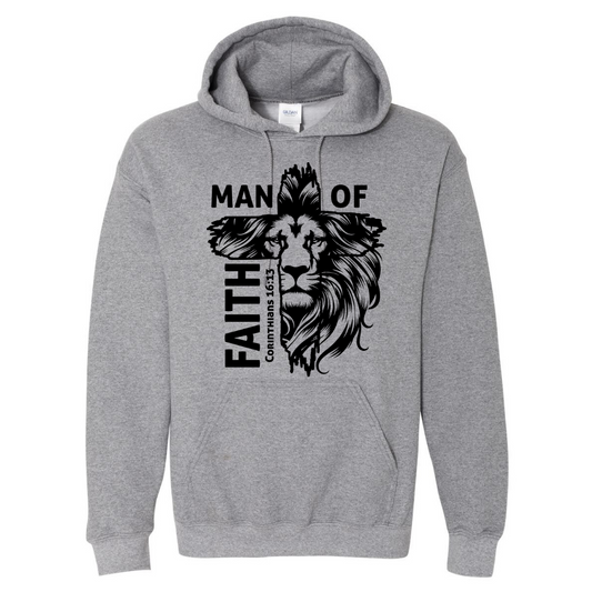 Man of Faith - Graphite Heather Hoodie