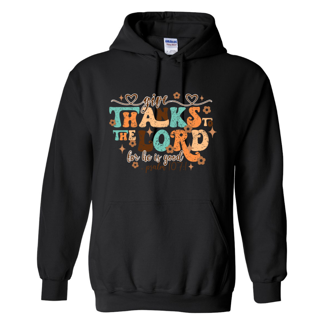 Give Thanks to the Lord - Black Hoodie